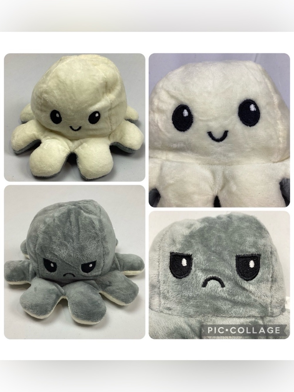 Flippable Reversible Happy/Sad Plush Octopus